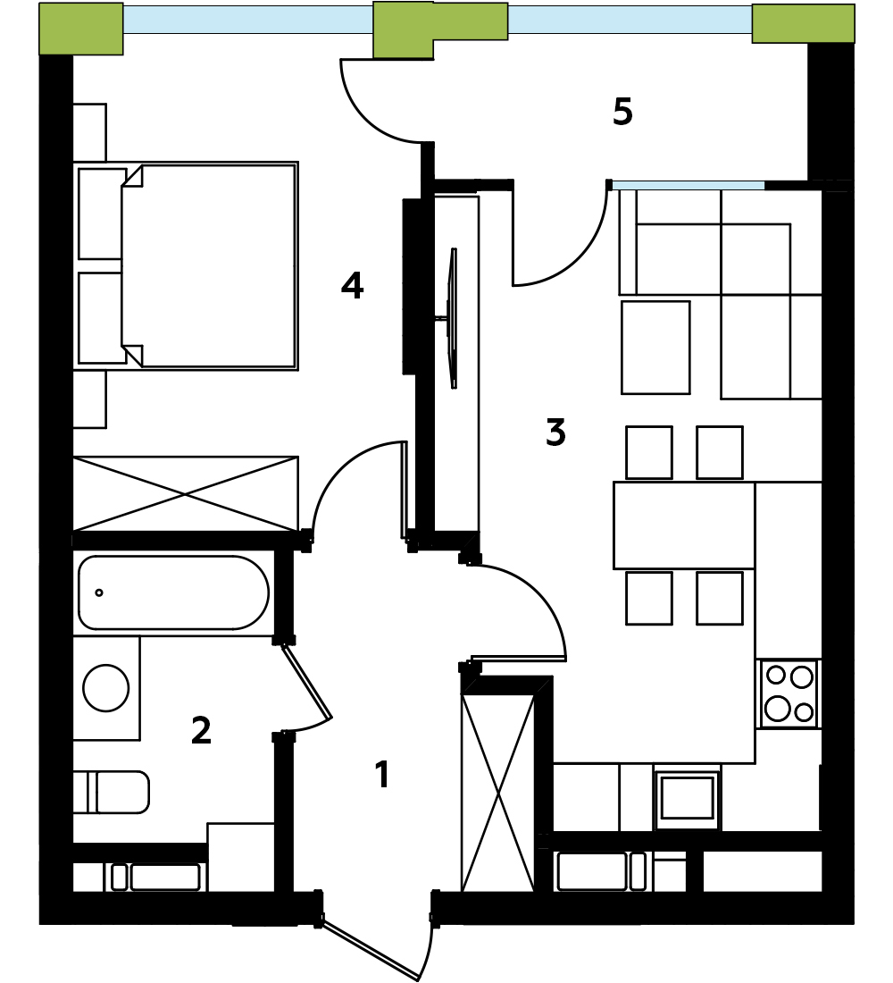 1-кімнатна 44.27 м² в ЖК Madison Gardens від 14 300 грн/м², м. Бровари