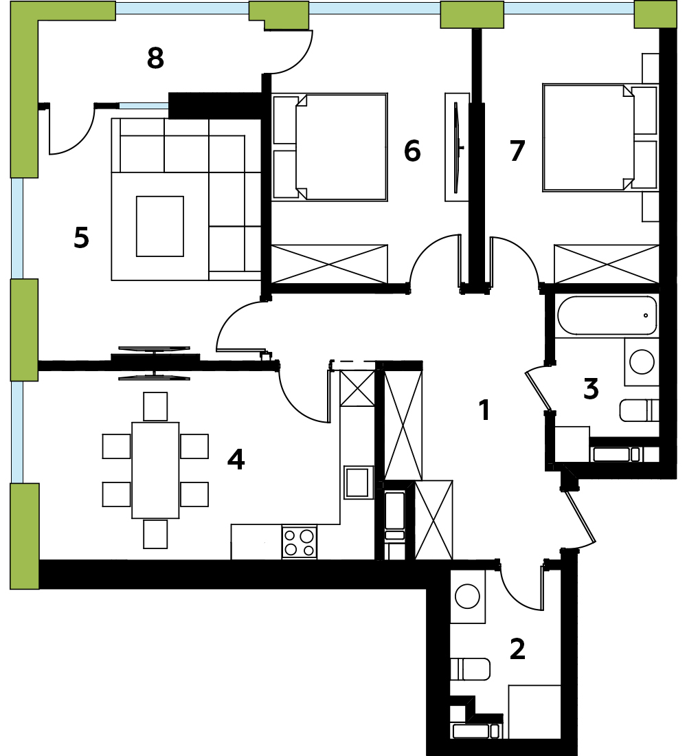 3-кімнатна 89.97 м² в ЖК Madison Gardens від 24 512 грн/м², м. Бровари