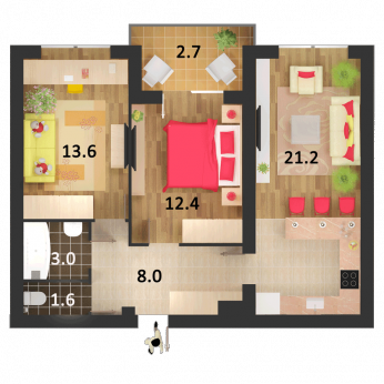 2-кімнатна 62.5 м² в ЖК Столичний від 18 000 грн/м², м. Васильків