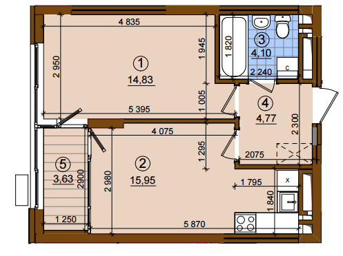 1-комнатная 43.28 м² в ЖК Варшавский Микрорайон от 19 000 грн/м², Киев