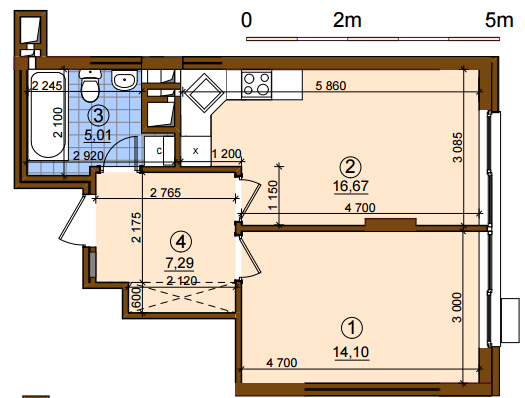 1-комнатная 43.07 м² в ЖК Варшавский Микрорайон от 19 000 грн/м², Киев