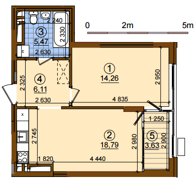 1-комнатная 48.26 м² в ЖК Варшавский Микрорайон от 19 000 грн/м², Киев