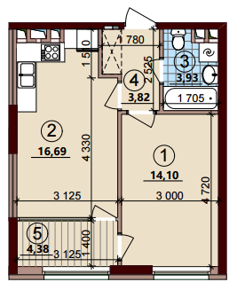 1-комнатная 42.92 м² в ЖК Варшавский Плюс от 18 950 грн/м², Киев