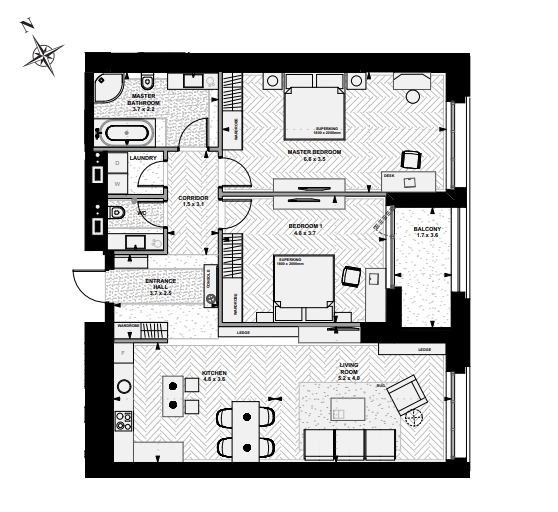 2-комнатная 107.1 м² в ЖК Linden Luxury Residences от 140 300 грн/м², Киев