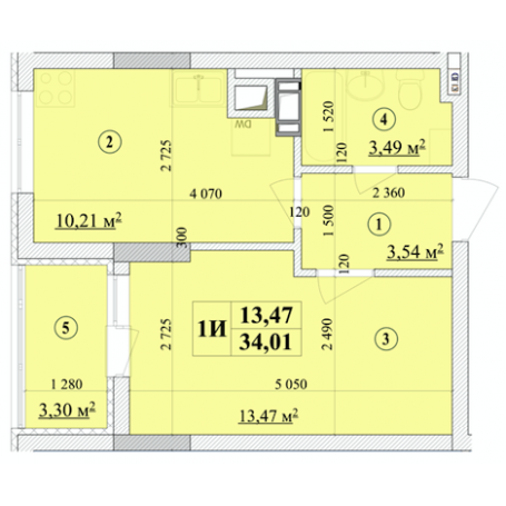 1-кімнатна 34.01 м² в ЖК Будинок на Волошина від 27 400 грн/м², Київ