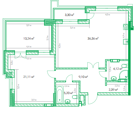 1-комнатная 83.1 м² в ЖК Garden City Residence от 51 900 грн/м², Киев