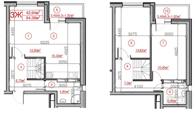 3-комнатная 84.4 м² в ЖК Рідне місто от 15 700 грн/м², Киев