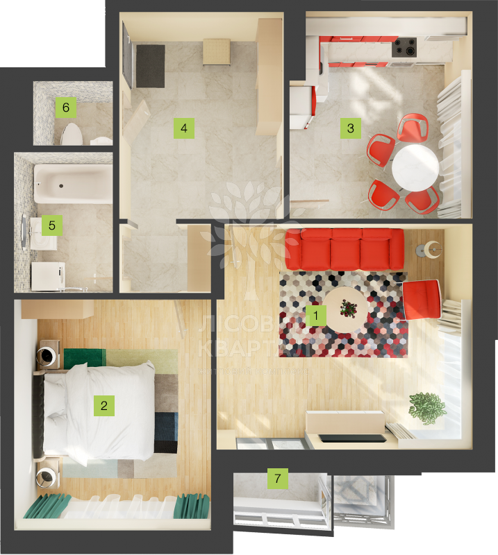 2-кімнатна 70.41 м² в ЖК Лісовий квартал від 20 564 грн/м², м. Бровари