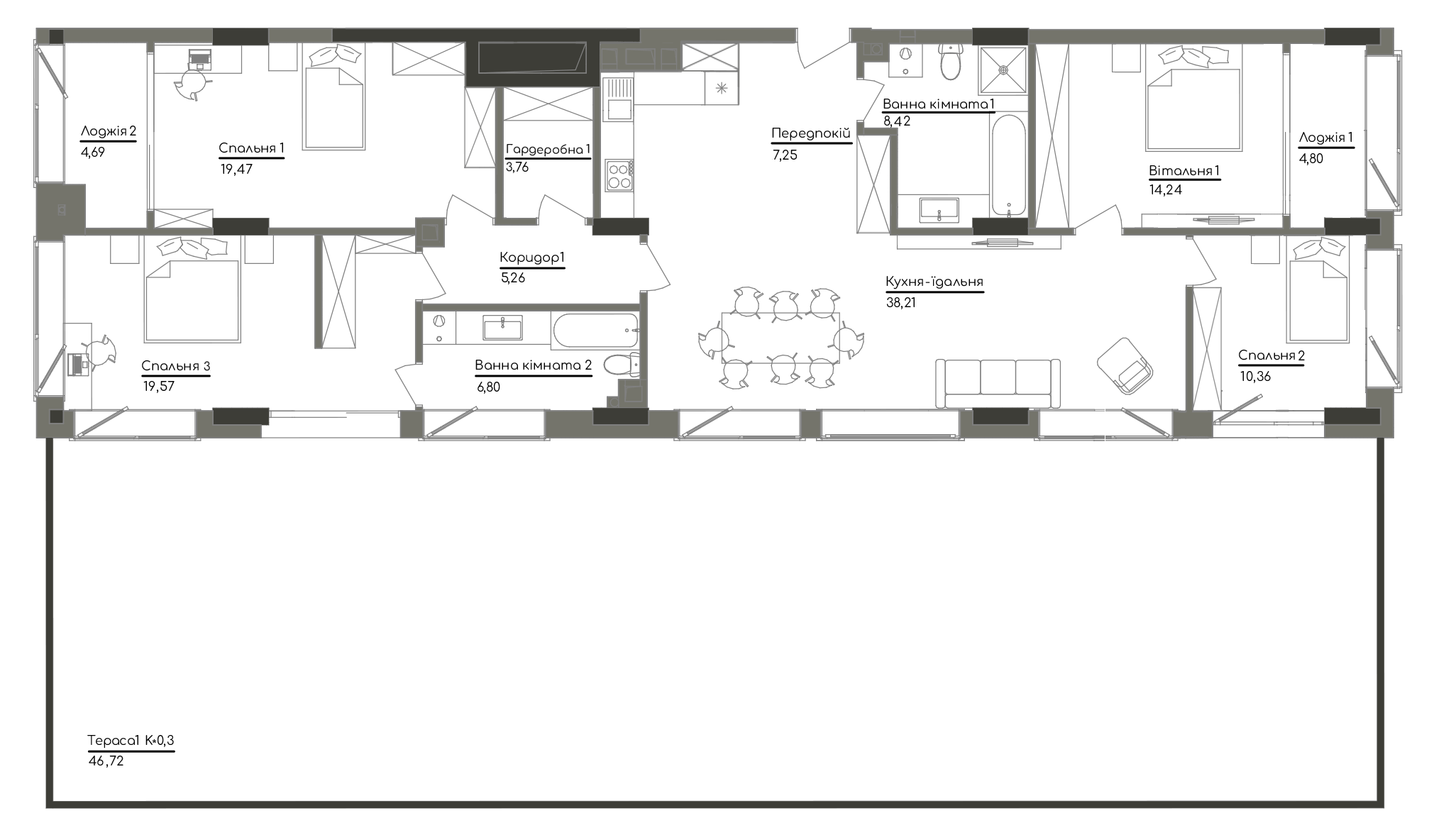 4-кімнатна 170.08 м² в ЖК Washington Concept House від 53 400 грн/м², Київ