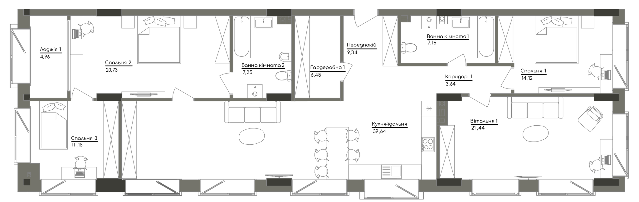 4-кімнатна 145.85 м² в ЖК Washington Concept House від 62 011 грн/м², Київ