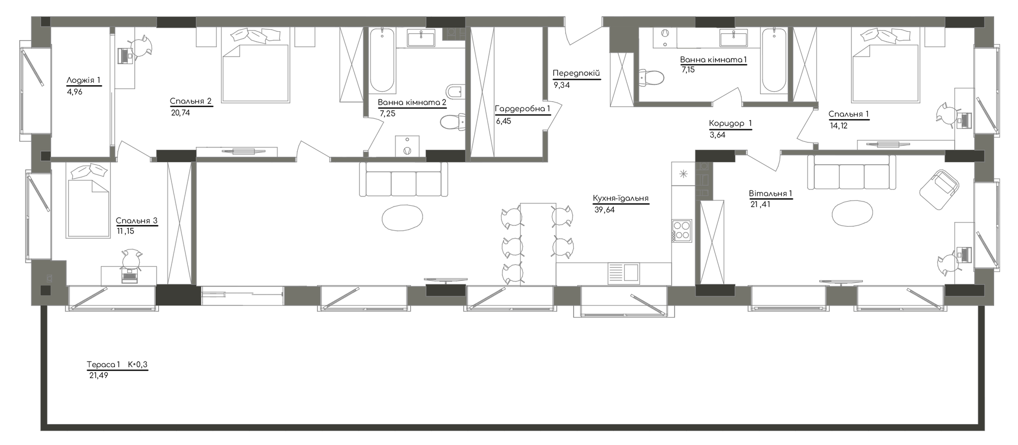 4-кімнатна 167.34 м² в ЖК Washington Concept House від 53 400 грн/м², Київ