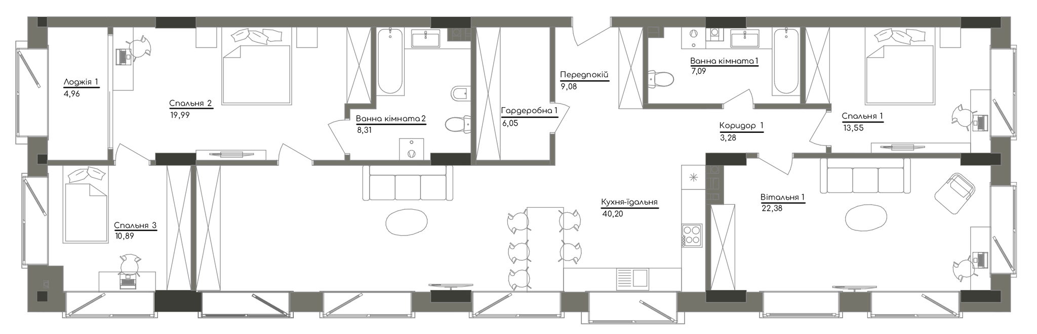 4-кімнатна 145.78 м² в ЖК Washington Concept House від 62 011 грн/м², Київ