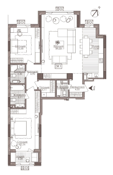 3-кімнатна 122.71 м² в ЖК Камертон від 46 000 грн/м², Київ