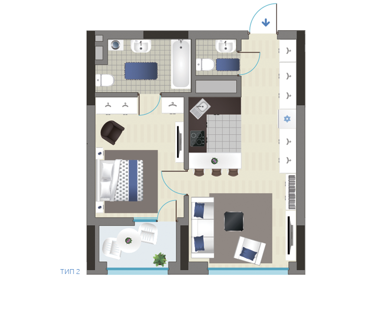 1-комнатная 47.77 м² в ЖК Славутич 2.0 от 32 000 грн/м², Киев