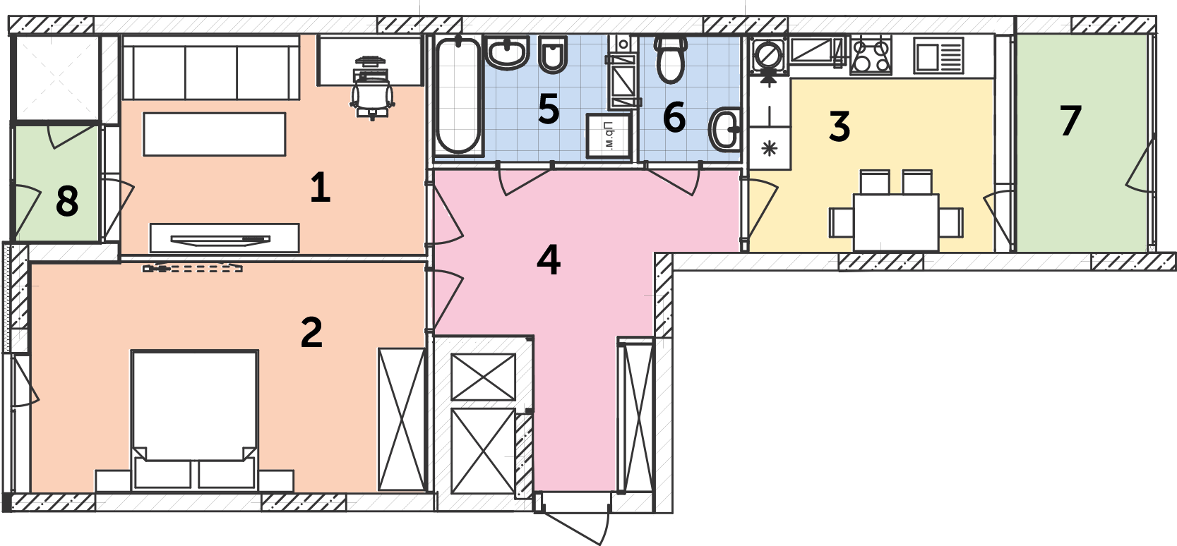 2-кімнатна 64.91 м² в ЖК Лісова казка від забудовника, Київ