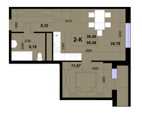 2-кімнатна 50.48 м² в ЖК ParkLand від 22 000 грн/м², Київ