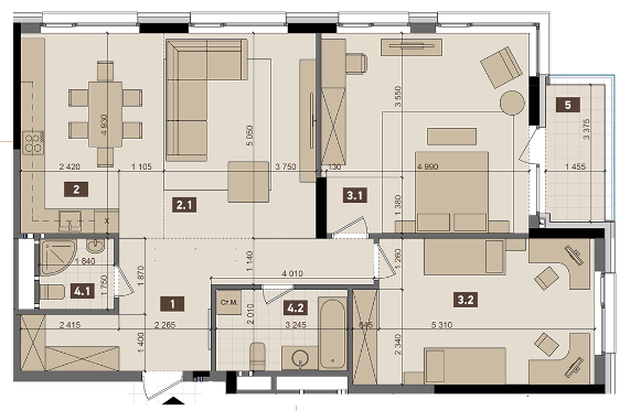 2-комнатная 108.71 м² в ЖК Tetris Hall от 149 250 грн/м², Киев