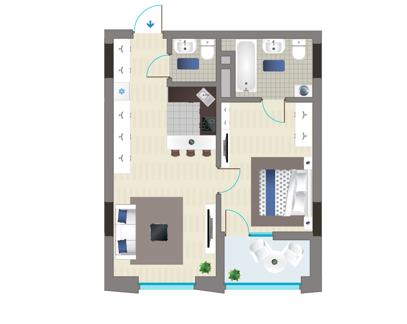 1-комнатная 48.1 м² в ЖК Славутич 2.0 от 32 000 грн/м², Киев