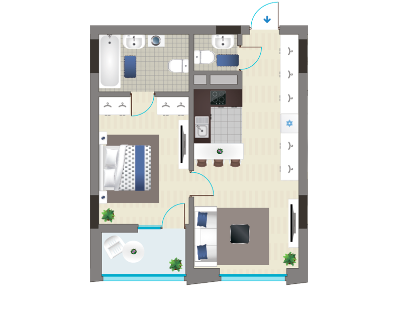 1-комнатная 49.25 м² в ЖК Славутич 2.0 от 32 000 грн/м², Киев