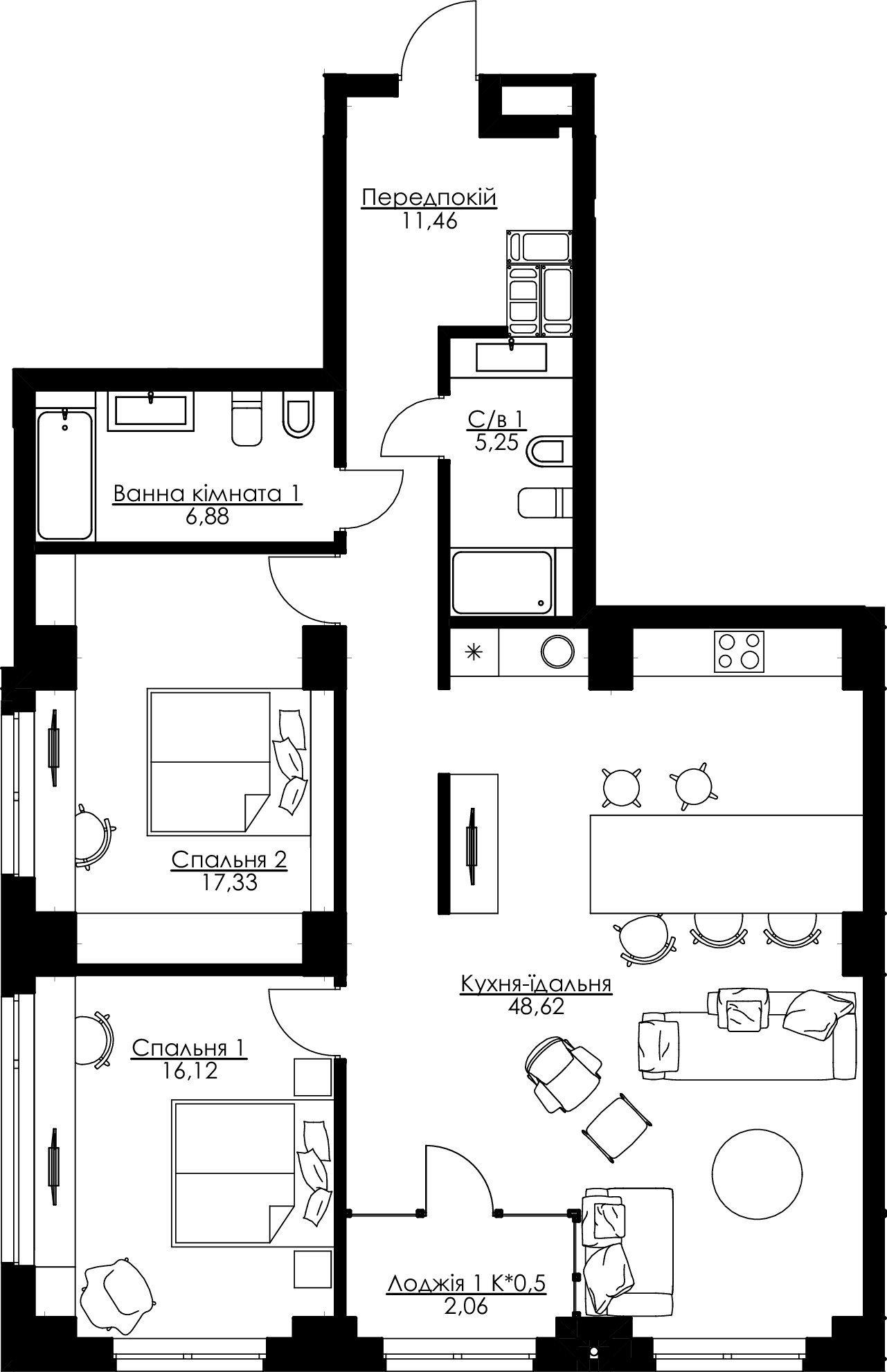3-кімнатна 107.72 м² в ЖК Resident Concept House від 69 600 грн/м², Київ
