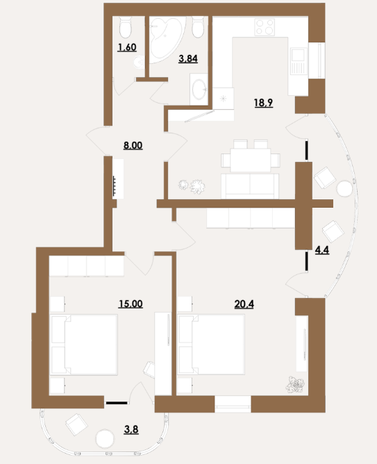 2-кімнатна 74.2 м² в ЖК Комфорт Сіті від 24 000 грн/м², Київ