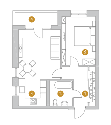 1-комнатная 57.5 м² в КД Деснянский DeLuxe от 29 250 грн/м², Киев