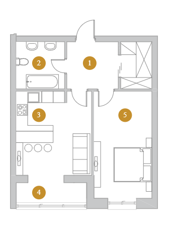 1-комнатная 56.9 м² в КД Деснянский DeLuxe от 25 100 грн/м², Киев