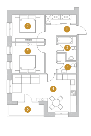 2-комнатная 73.7 м² в КД Деснянский DeLuxe от 23 450 грн/м², Киев