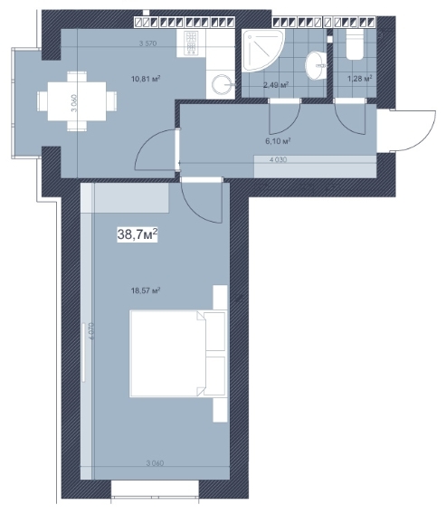 1-комнатная 29.9 м² в ЖК Sky Hill от 35 800 грн/м², Киев