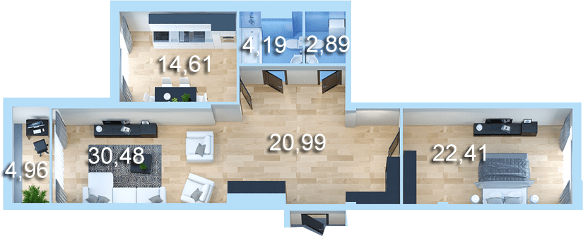 2-комнатная 100.52 м² в ЖК Новопечерська Вежа от 51 800 грн/м², Киев