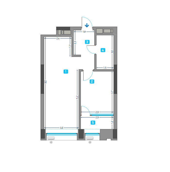 1-кімнатна 48.23 м² в ЖК Славутич від 28 050 грн/м², Київ