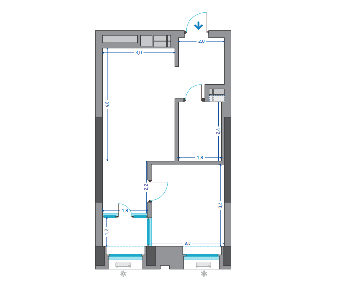 1-кімнатна 39.76 м² в ЖК Славутич від 28 050 грн/м², Київ