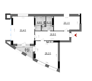 2-кімнатна 117.6 м² в ЖК A52 від 45 350 грн/м², Київ