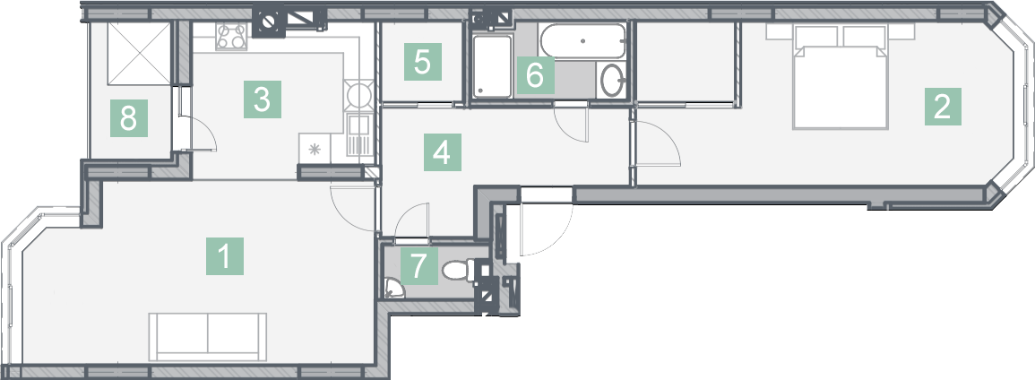 2-комнатная 72.99 м² в КД На Радистов от 35 000 грн/м², Киев