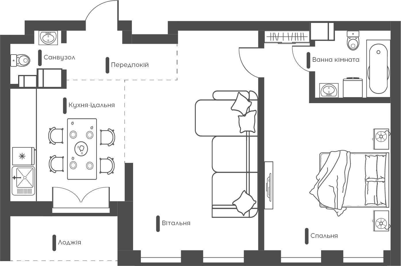 2-комнатная 65.11 м² в ЖК Happy House от 30 550 грн/м², Киев