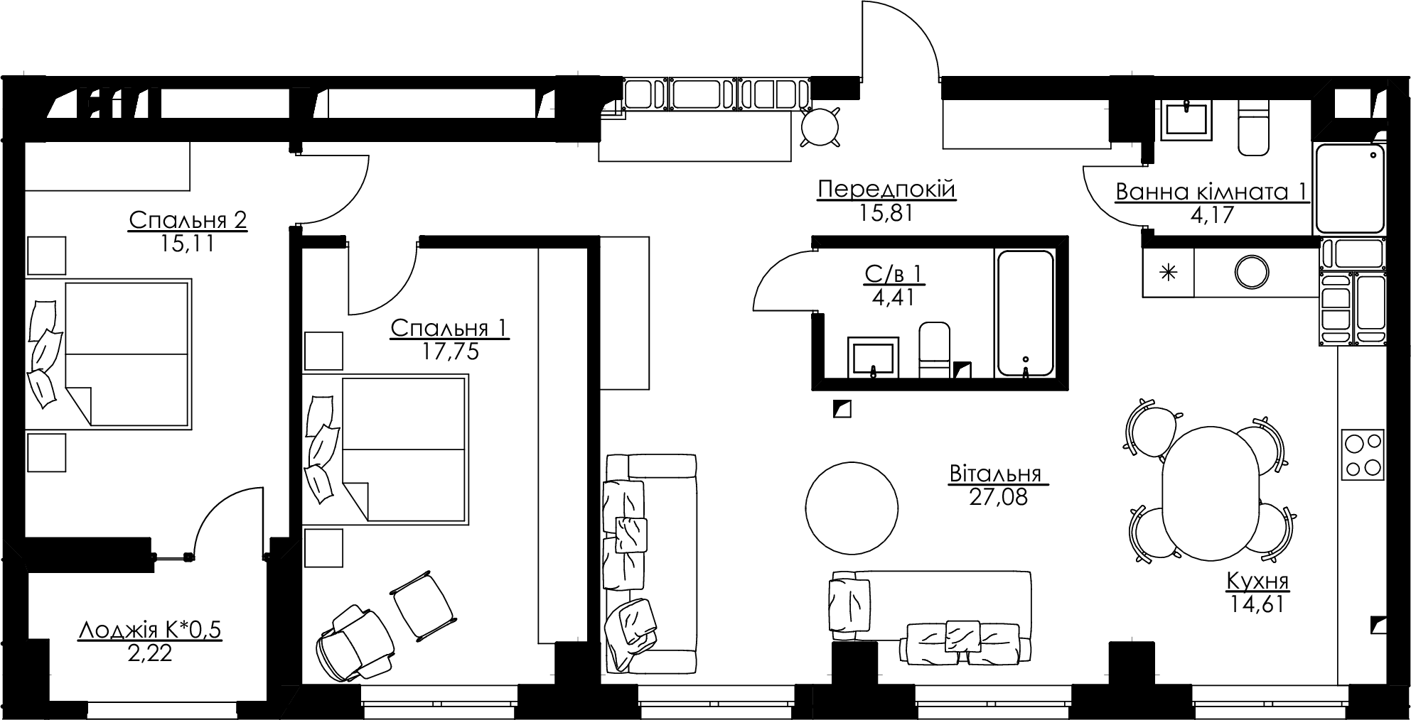 3-кімнатна 101.16 м² в ЖК Resident Concept House від 55 650 грн/м², Київ