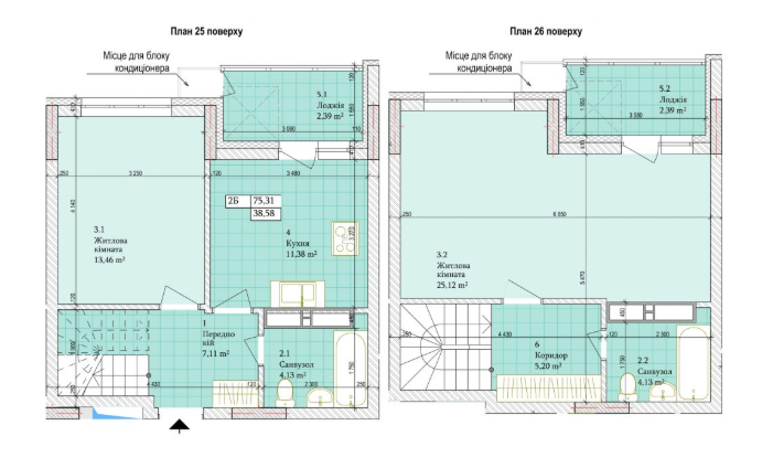 Двухуровневая 75.31 м² в ЖК Дніпровська Мрія от 24 000 грн/м², Киев