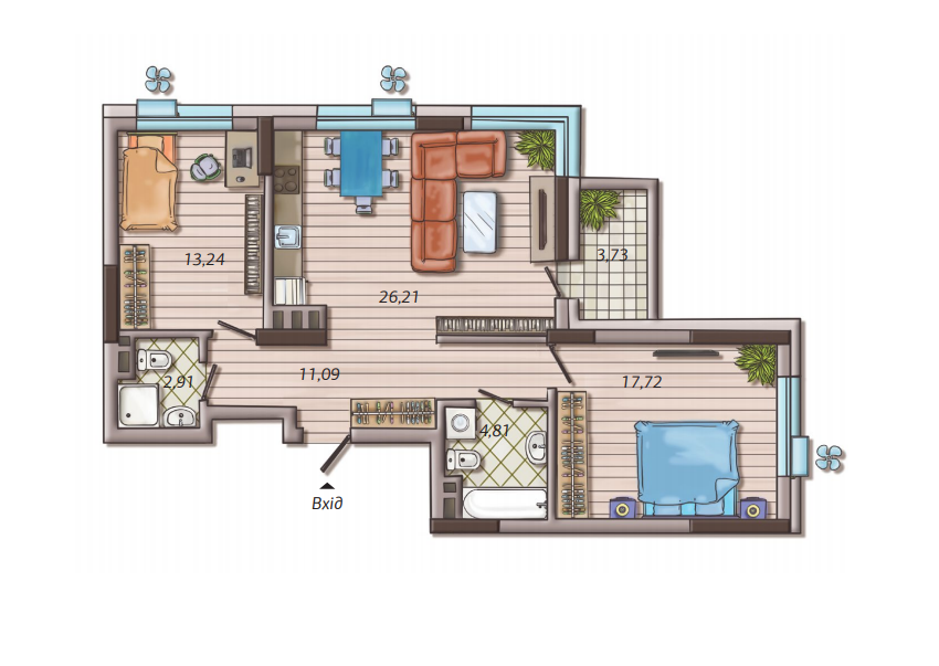 2-кімнатна 77.1 м² в ЖК Французький квартал 2 від 43 250 грн/м², Київ