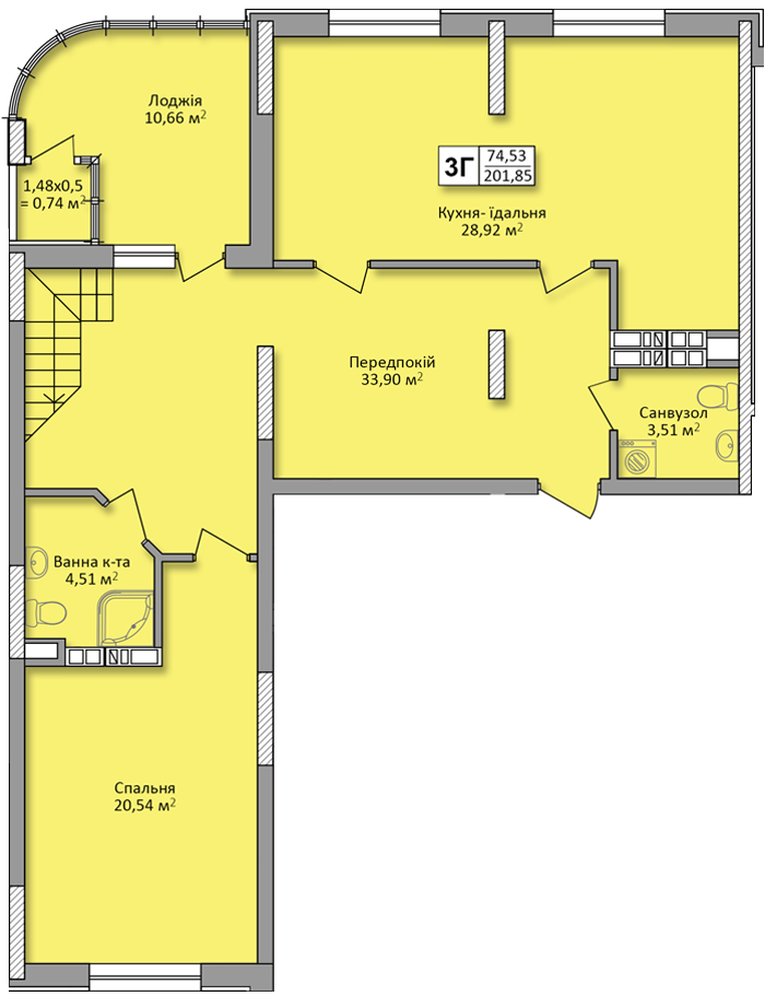 Дворівнева 201.85 м² в ЖК по вул. Ю. Кондратюка від 21 500 грн/м², Київ