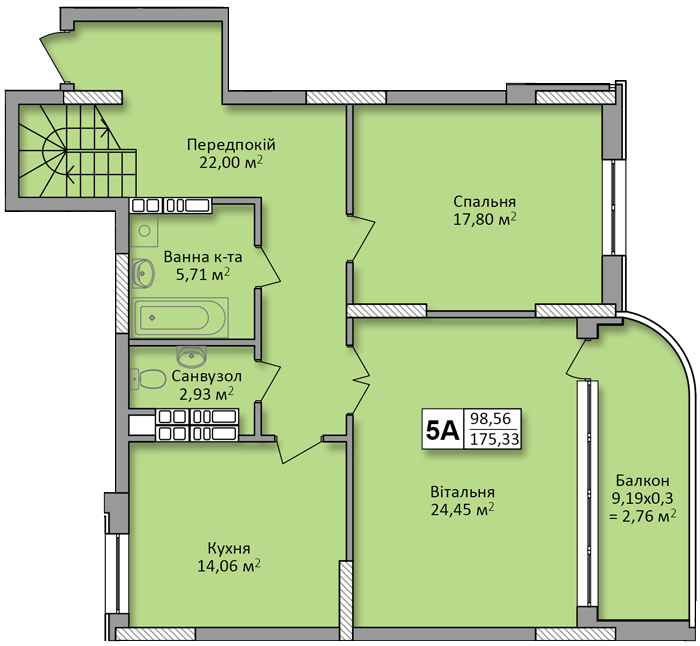 Дворівнева 175.33 м² в ЖК по вул. Ю. Кондратюка від 21 500 грн/м², Київ