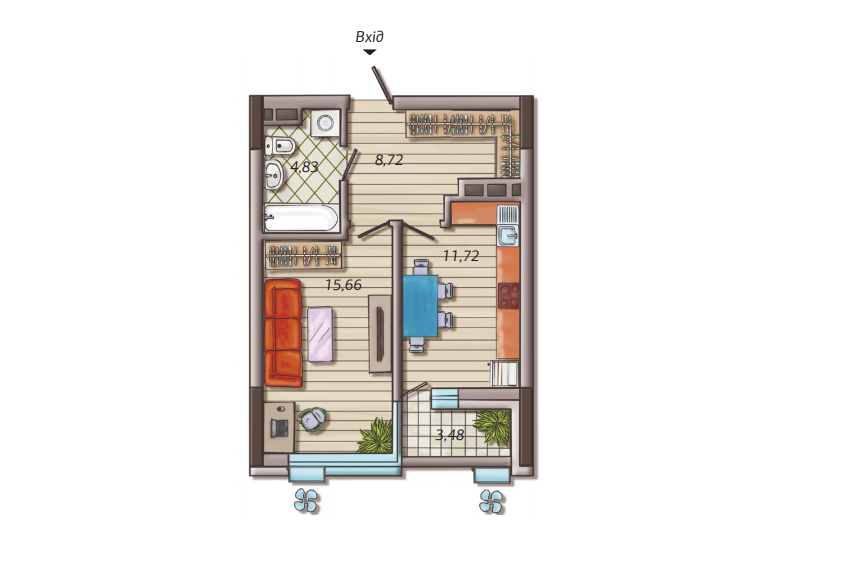 1-кімнатна 42.67 м² в ЖК Французький квартал 2 від 46 750 грн/м², Київ