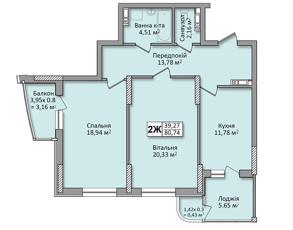 2-кімнатна 80.74 м² в ЖК по вул. Ю. Кондратюка від 22 500 грн/м², Київ