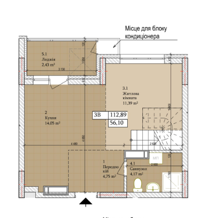 3-комнатная 112.89 м² в ЖК Дніпровська Мрія от 21 000 грн/м², Киев