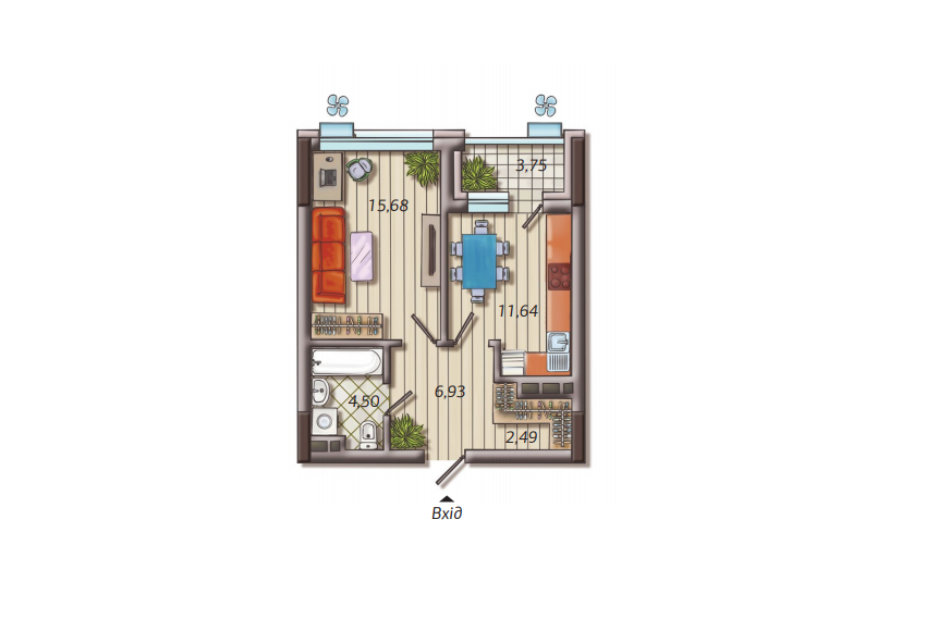 1-кімнатна 44.99 м² в ЖК Французький квартал 2 від 44 250 грн/м², Київ