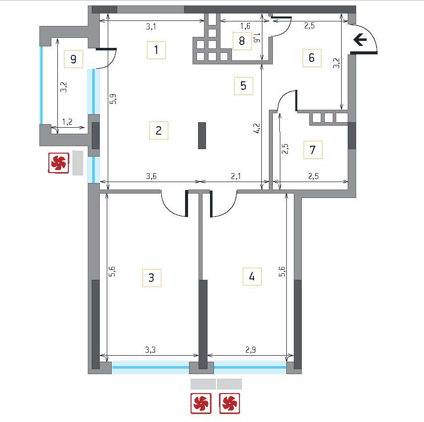 3-кімнатна 84.83 м² в ЖК Victory V від 33 000 грн/м², Київ