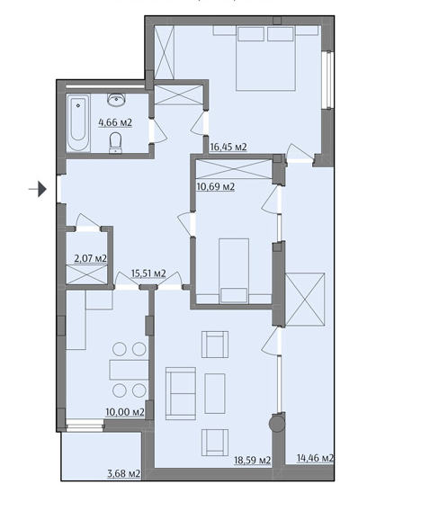 3-комнатная 83.41 м² в ЖК на ул. Варшавская, 201А от 18 500 грн/м², Львов