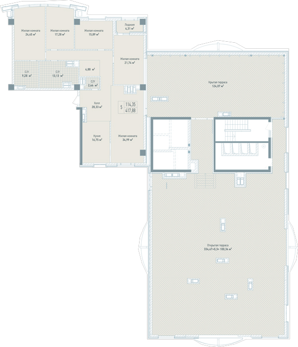 5+ комнат 417.88 м² в ЖК Бульвар Фонтанов от 68 150 грн/м², Киев