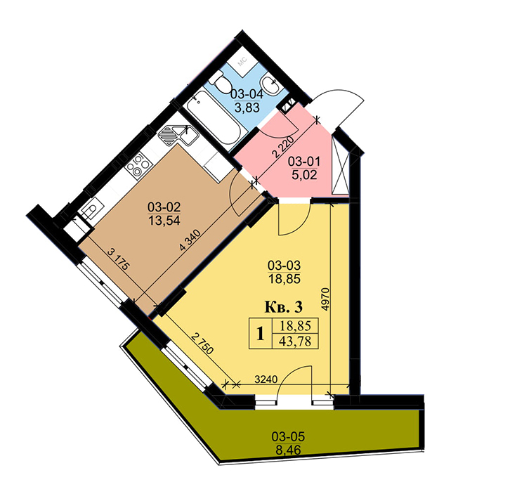 1-кімнатна 43.78 м² в ЖК на вул. Зелена, 184 від 16 500 грн/м², Львів