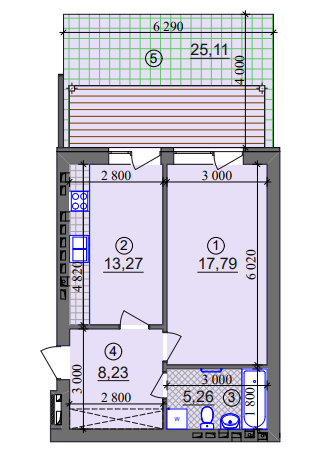 1-комнатная 44.55 м² в ЖК Липинка от 25 000 грн/м², Киев