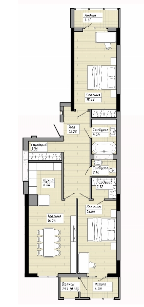 2-кімнатна 91.3 м² в ЖК на вул. Героїв УПА, 73 від 18 000 грн/м², Львів